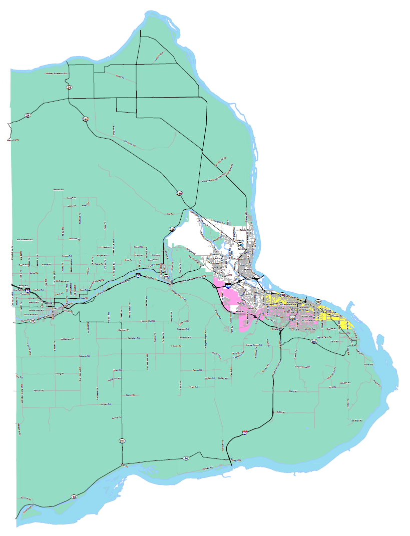 Thumbnail image of Commissioner Districts Map showing all 3 districts