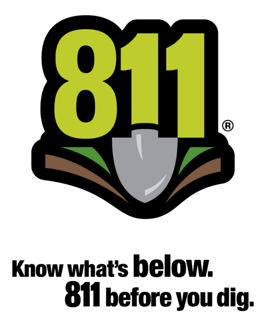 811 logo with slogan "Know what's below. 811 before you dig."